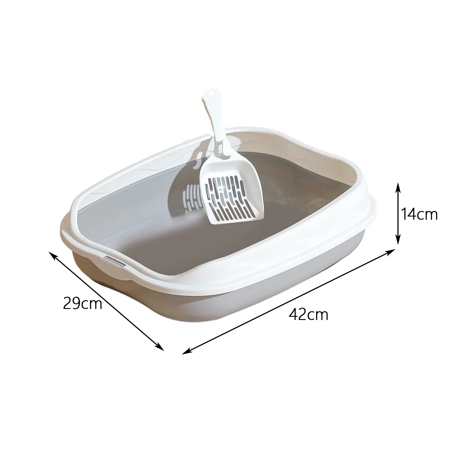 Semi-Enclosed Cat Litter Box – Splash-Proof Anti-Scatter Kitty Toilet, Large (42 x 29 x 12 cm | 16.5 x 11.4 x 4.7 in)