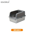 XL 60/50CM Stainless Steel Litter Box With Lid High Side Large Litter Box Suitable For Large and Small Cats Does Not Absorb Odor