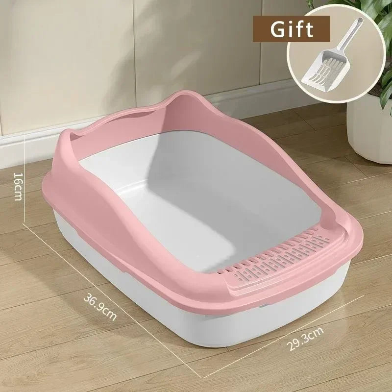 High-Sided Cat Litter Box — Anti-Splash Kitty Sandbox with Side Entry (14.5 x 11.5 x 6.3 in / 36.9 x 29.3 x 16 cm)