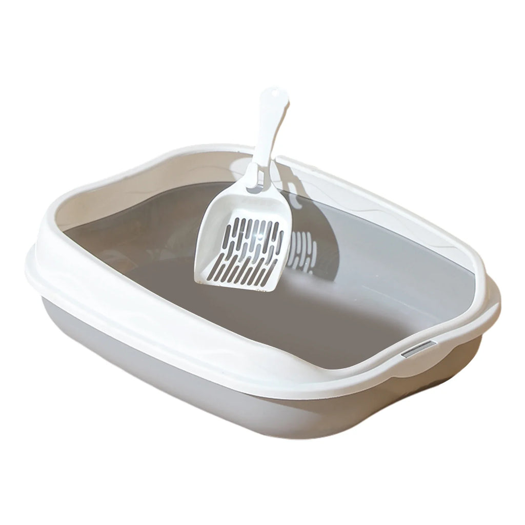 Semi-Enclosed Cat Litter Box – Splash-Proof Anti-Scatter Kitty Toilet, Large (42 x 29 x 12 cm | 16.5 x 11.4 x 4.7 in)